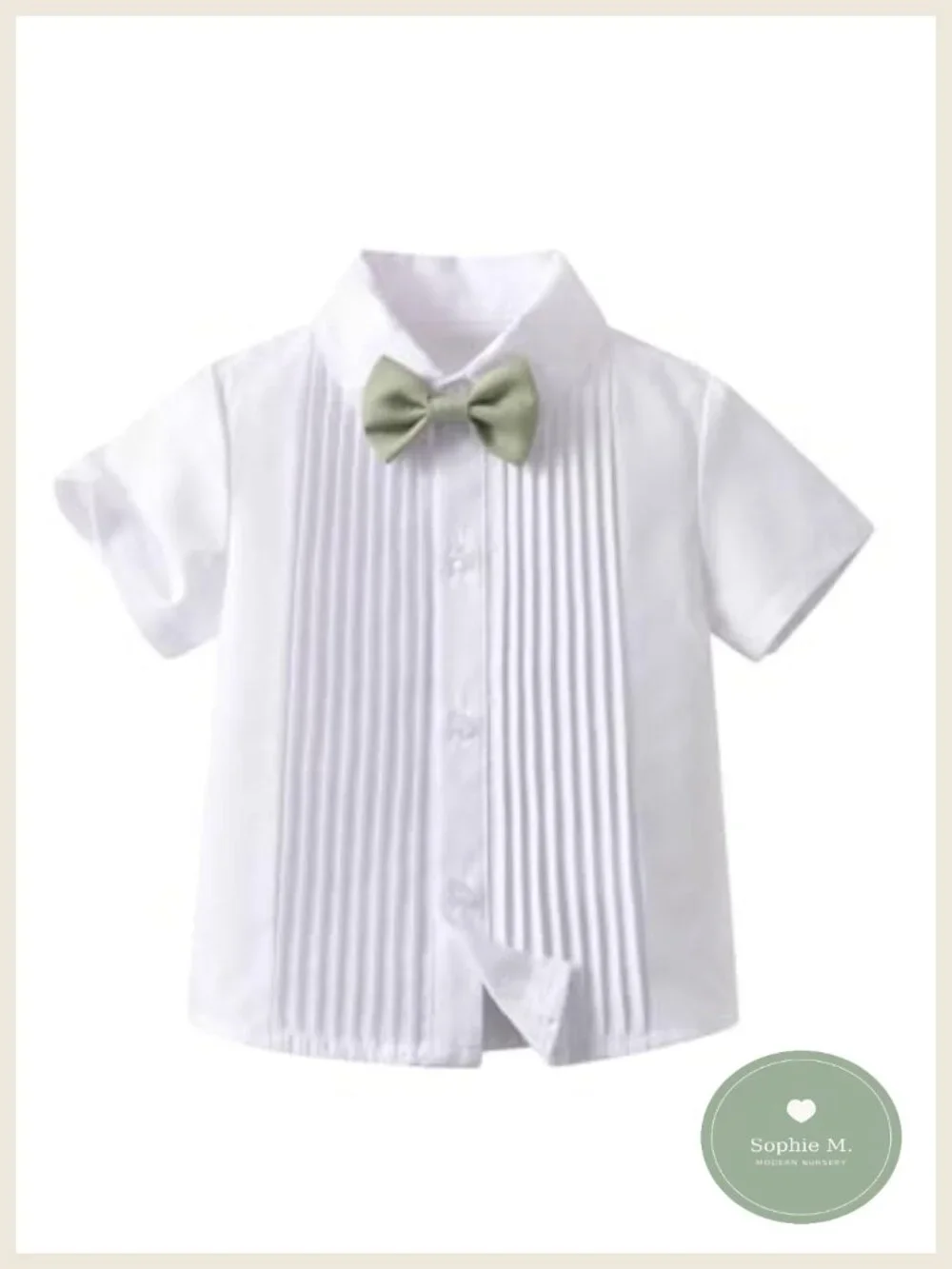 Baby Boys Shorts Sets, Shirt+Shorts+Bow Tie+Suspenders, Polycotton Outfit, - Picture 3 of 6
